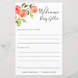 Cartão de Perguntas sobre Bebê Pêssego Doce