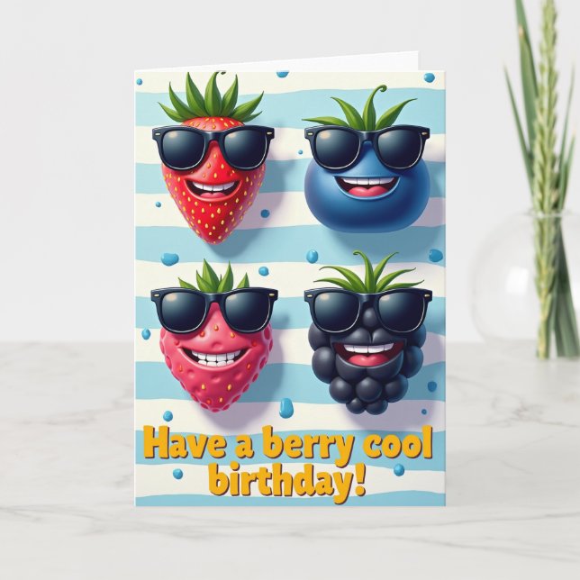 Cartão de Personagens de Frutas Doces (Frente)