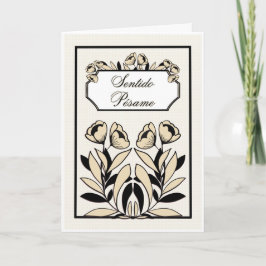 Cartão de Pêsames – Flor Bege Elegante