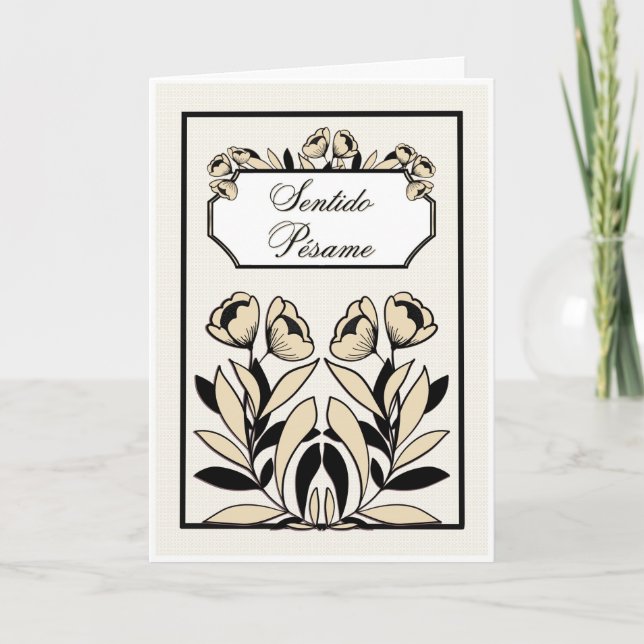 Cartão de Pêsames – Flor Bege Elegante (Frente)