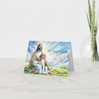 Cartão de pêsames para cães perdidos-Jesus com bea