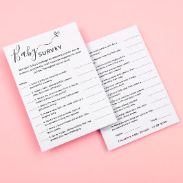 Cartão de Pesquisa Trivia de Jogo de chá de fralda