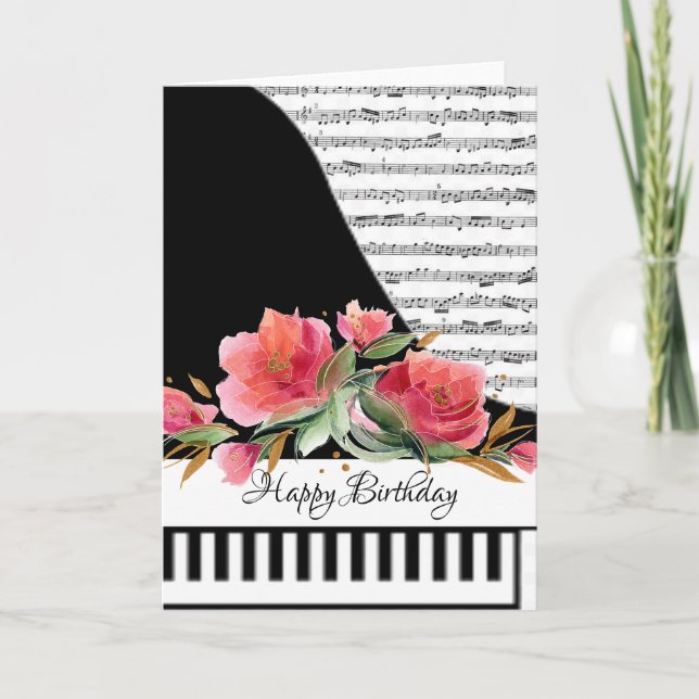 Cartão de piano personalizável (Frente)