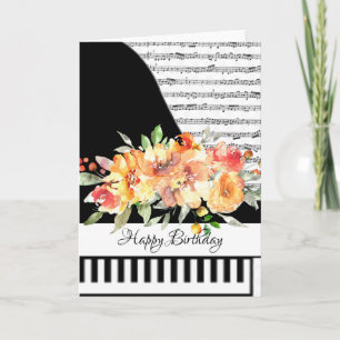 cartão de piano personalizável