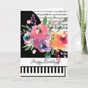 Cartão de piano personalizável