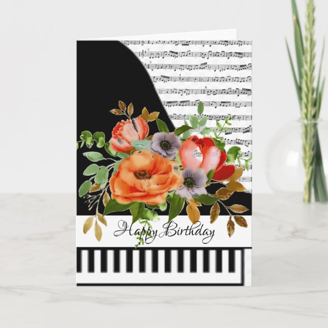 Cartão de piano personalizável (Frente)