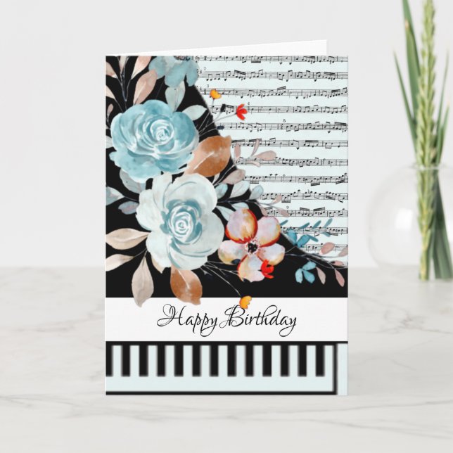 cartão de piano personalizável (Frente)