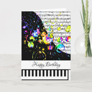 cartão de piano personalizável
