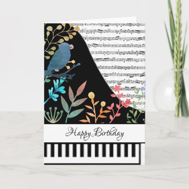 Cartão de piano personalizável (Frente)