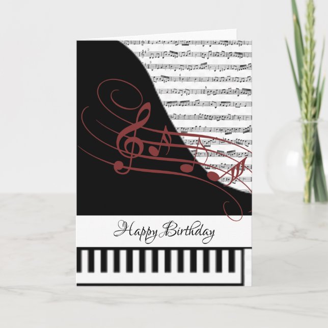 Cartão de piano personalizável (Frente)