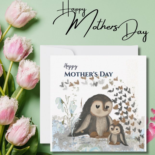 Cartão de Pinguim do Dia das Mães Feliz (Happy Mother's Day Penguin Card)