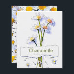 Cartão de pintura a aquarela de camomile vintage<br><div class="desc">camomila,  fofo,  chá,  flores,  floral,  verão,  natureza,  flor,  primavera,  margarida,  amarela,  botânica,  plantas,  vintage,  estética,  bela,  cottagecore,  feminina,  feliz,  ervas,  naturais,  pastel,  branca, </div>