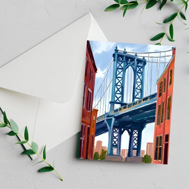 Cartão de Pintura da Ponte de Manhattan Nova York (Criador carregado)