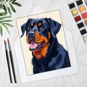 Cartão de pintura de animal de estimação cão Rottw