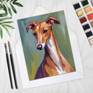 Cartão de pintura de cão galgo italiano