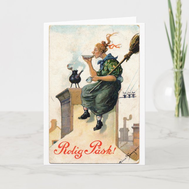 Cartão de pintura de Páscoa sueco Vintage (Frente)