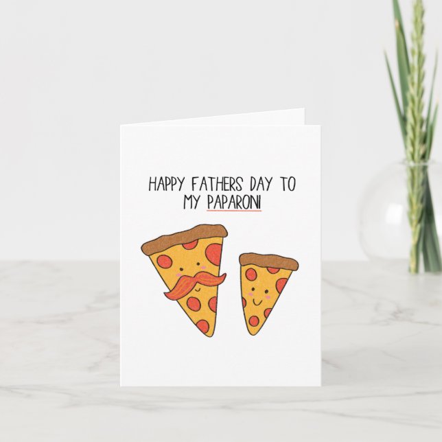 Cartão de Pizza Punny do Dia do Pai Feliz para Pap (Frente)