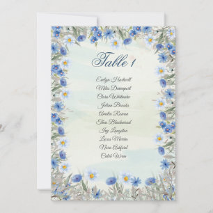 Cartão de Plano de Assentos de Casamento Floral Az