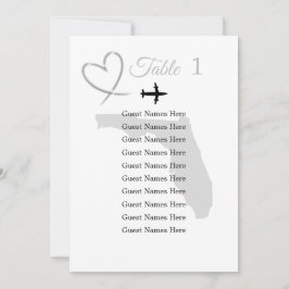 Cartão de Plano de Mesa de Casamento de Destino da