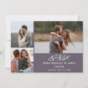Cartão de Plum Purple Photo Save the Date