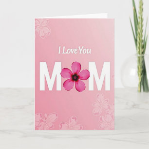 Cartão de Poder Floral Eu Te Amo Mãe
