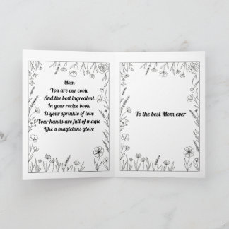 Cartão de poema personalizado do Dia das Mães.