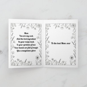 Cartão de poema personalizado para o Dia das Mães