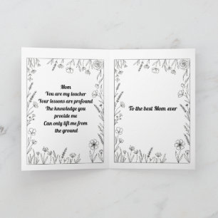 Cartão de Poema Personalizado para o Dia das Mães