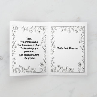 Cartão de Poema Personalizado para o Dia das Mães