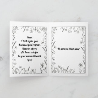 Cartão de Poema Personalizado para o Dia das Mães