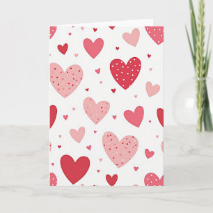 Cartão de Pontos de Bolinhas Coração de Amor