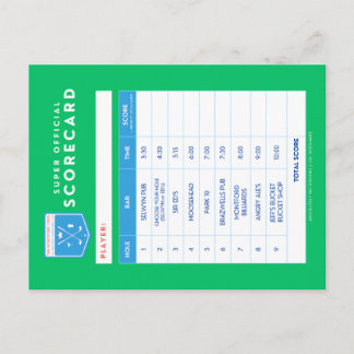 cartão de pontuação
