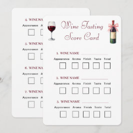 Cartão de Pontuação de Degustação de Vinho Elegant