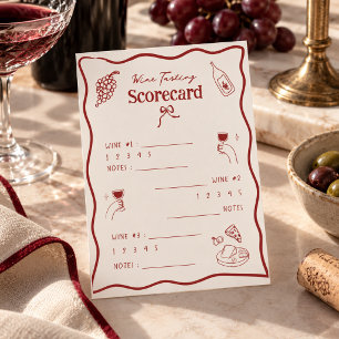 Cartão de Pontuação de Degustação de Vinho Folha d