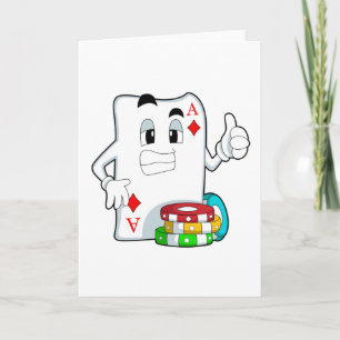 Cartão de pôquer com chips Poker