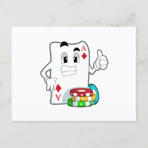 Cartão de pôquer com chips Poker