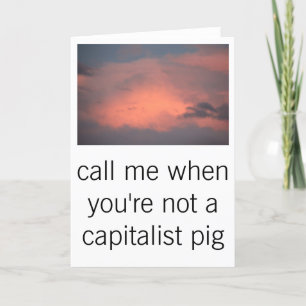cartão de porco capitalista