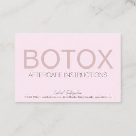 Cartão de Pós-assistência para Enchimento de Botox