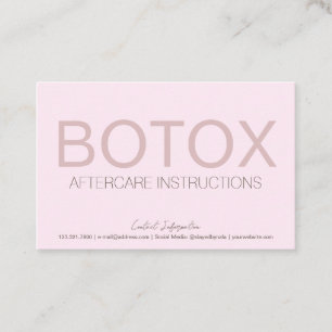 Cartão de Pós-assistência para Enchimento de Botox