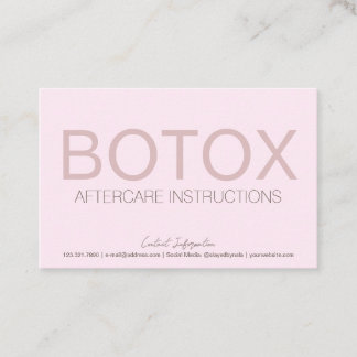 Cartão de Pós-assistência para Enchimento de Botox