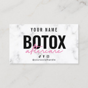 Cartão de Pós-Cuidados de Botox Rosa Marble