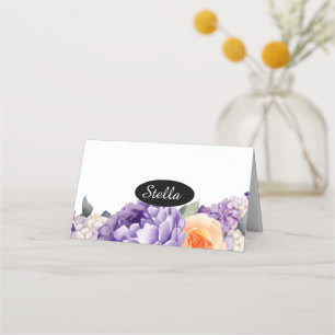 Cartão de Posicionamento de Mesa de Peônia Mauve e