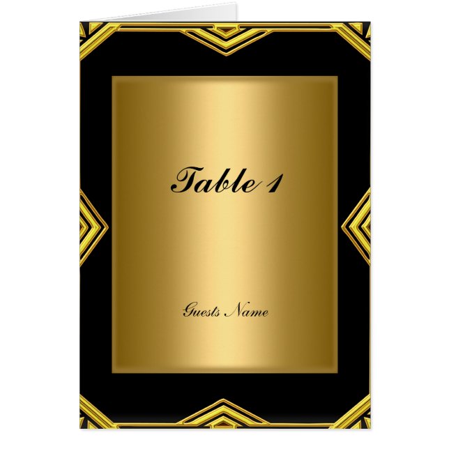 Cartão de Posicionamento de Mesa e Cardápio Dourad (Frente)