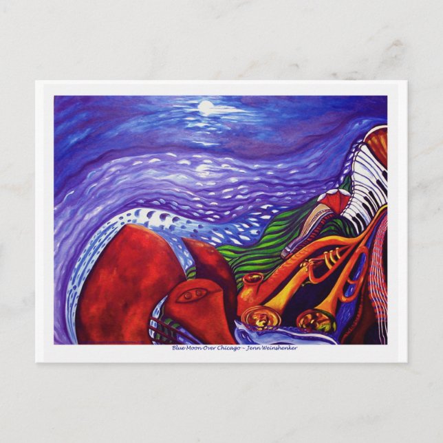 CARTÃO DE POSTO Blue Moon Over Chicago (Frente)