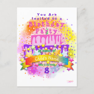 Cartão de Posto Boys de Tema de Aniversário Convit