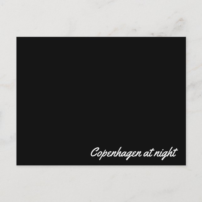 Cartão de posto Copenhaga à noite (Frente)