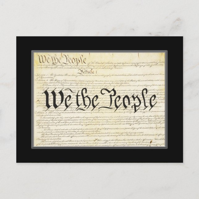 Cartão de Posto da Constituição dos EUA (Frente)