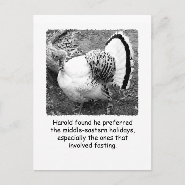Cartão de Posto de Ação de Graças para a Turquia H (Frente)