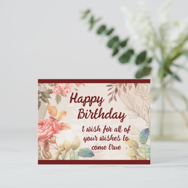 Cartão de posto de aniversário feliz (Em pé/Frente)