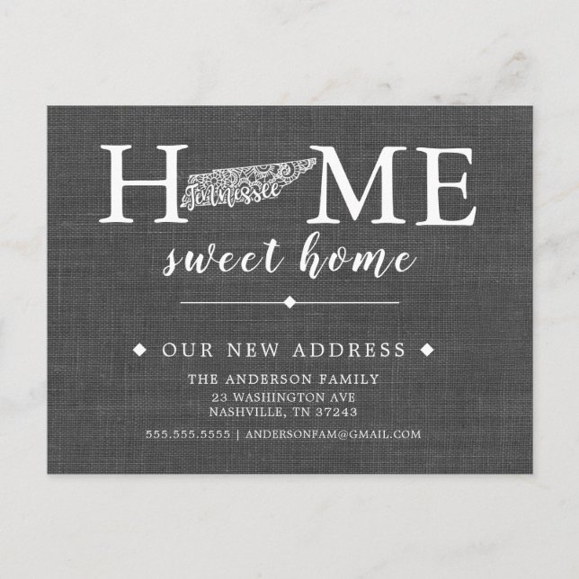 Cartão de Posto de Anúncio de Movimentação do Esta (Frente)